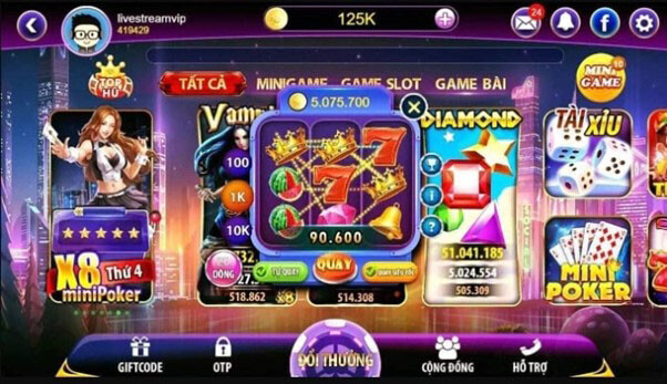 Giao diện cổng game Vip777 Club